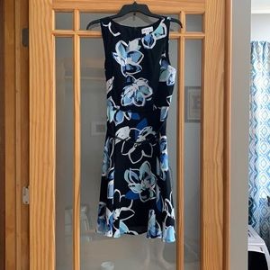 Elle Blue Flower Dress with Removable Belt